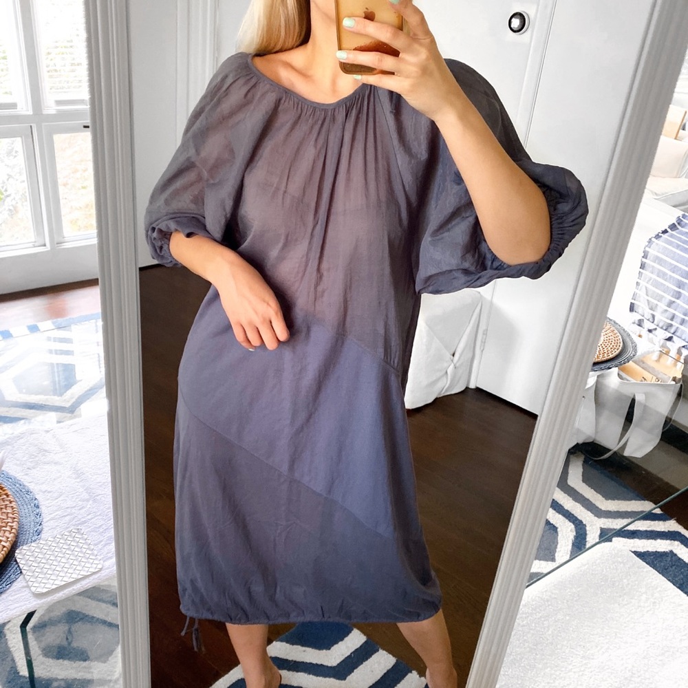 π ZARA CONTEMPORARY MIDNIGHT BLUE LOOSE FIT PARTY SHEER MAXI DRESS! - Picture 5 of 12